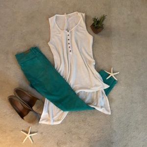 Soft white high-low tunic shirt